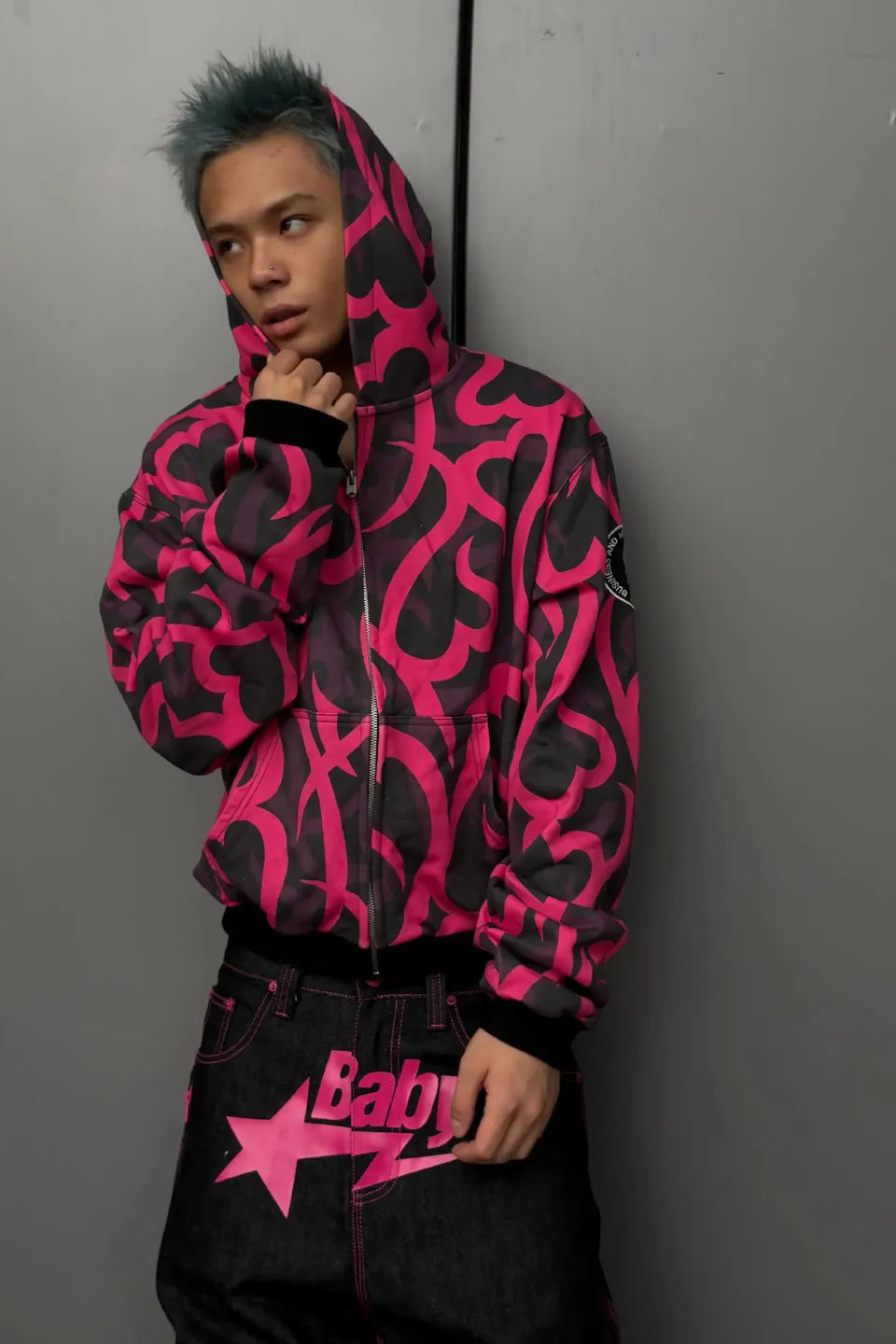 Pink Thorn Camo Bootleg Hoodie