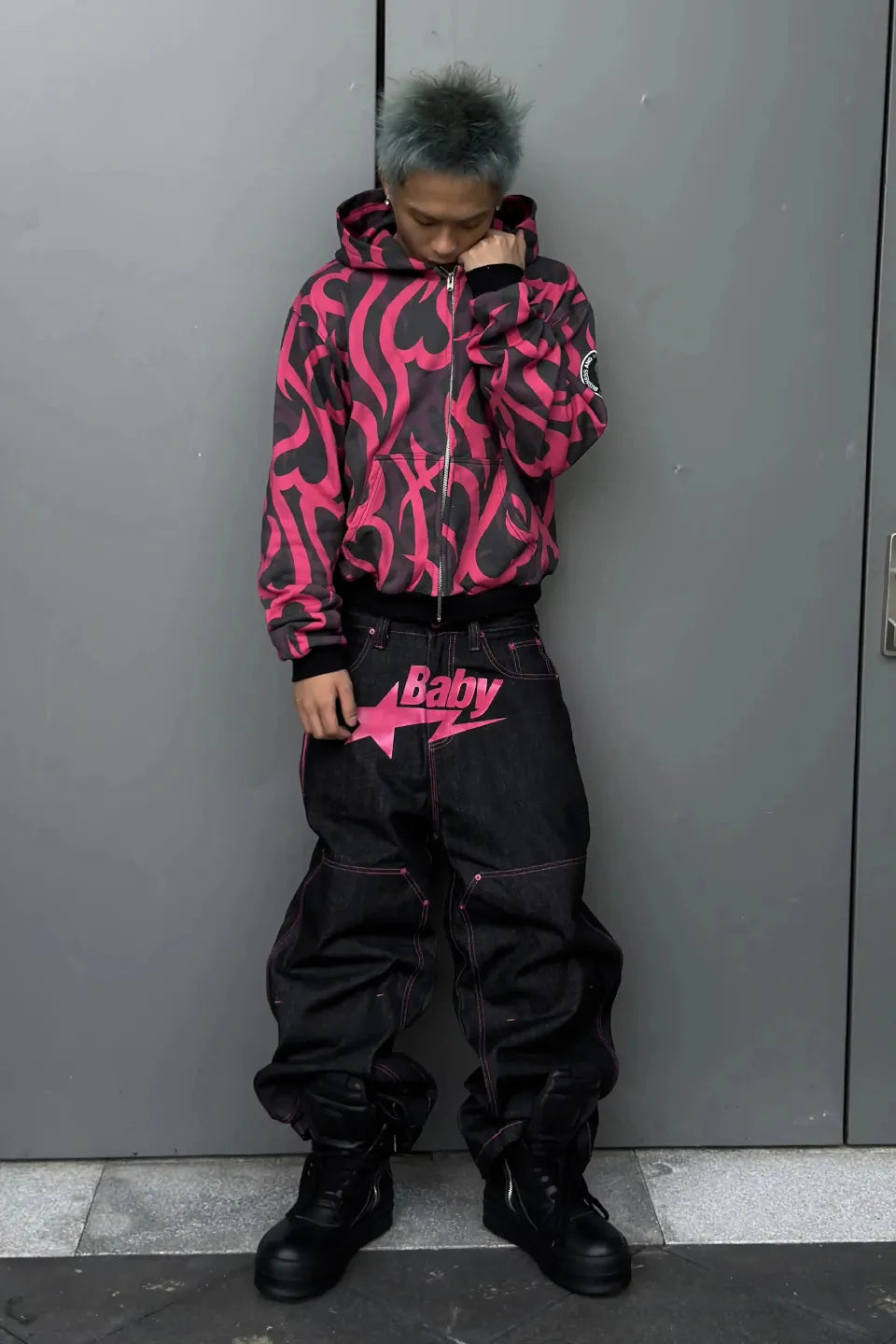 Pink Thorn Camo Bootleg Hoodie