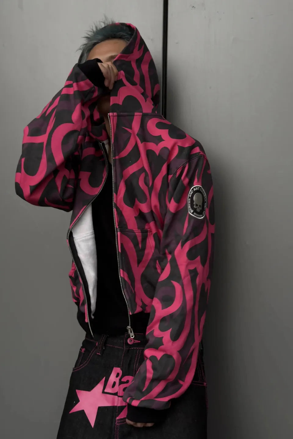 Pink Thorn Camo Bootleg Hoodie