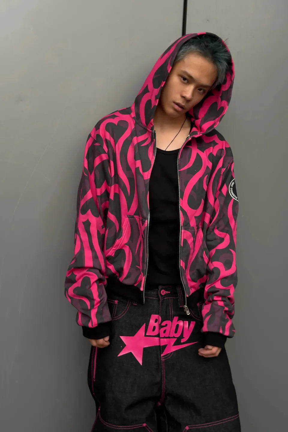 Pink Thorn Camo Bootleg Hoodie