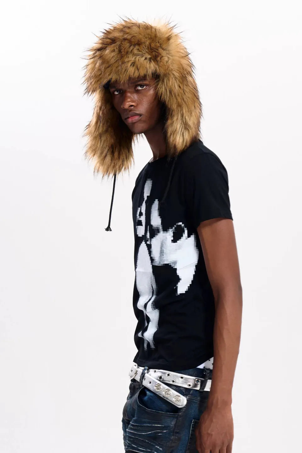 Pixelated Portrait Graphic T-Shirts