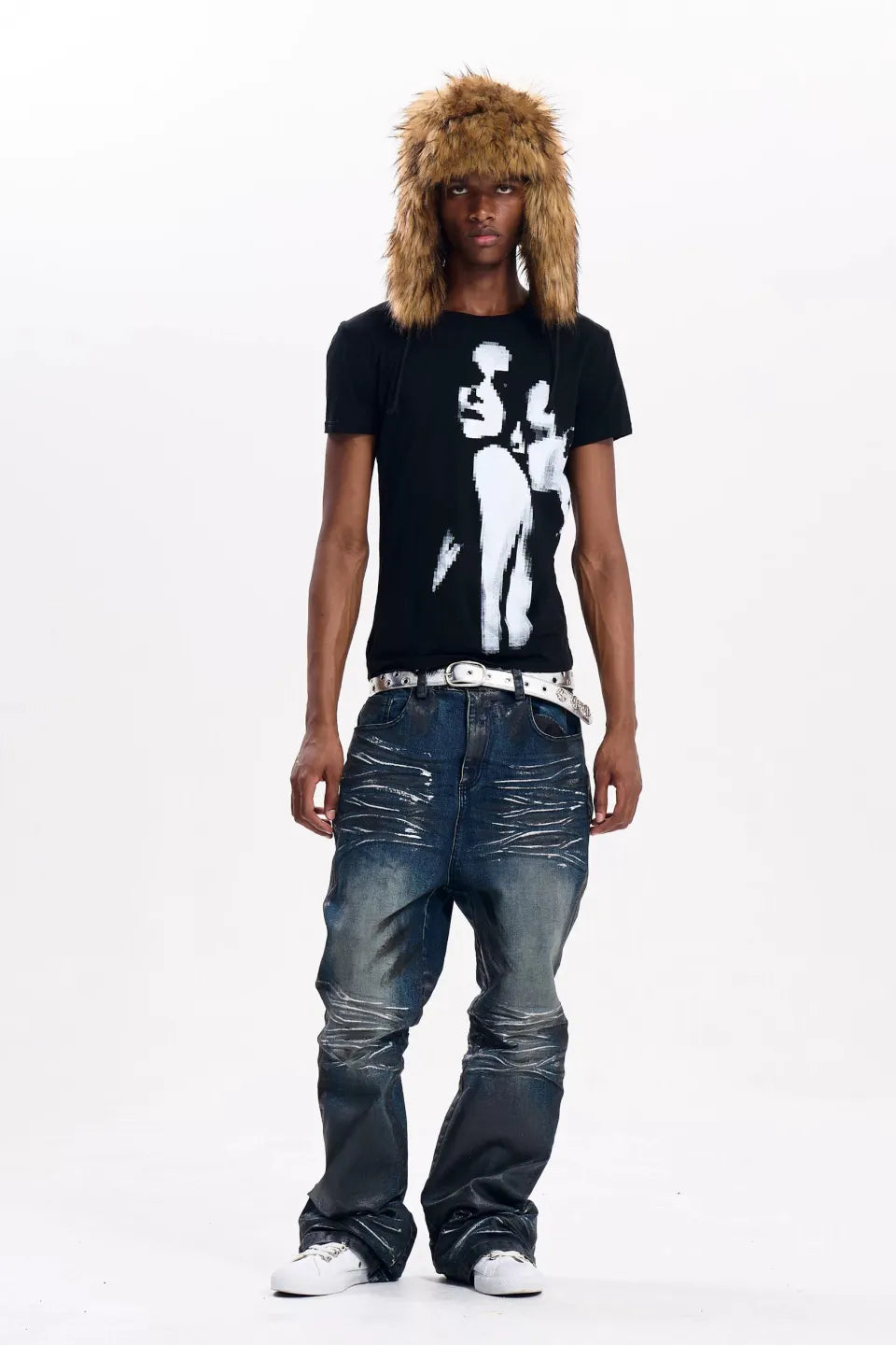 Pixelated Portrait Graphic T-Shirts