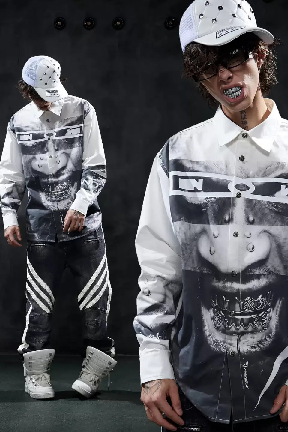 Portrait Graphic Oversized LS Shirt