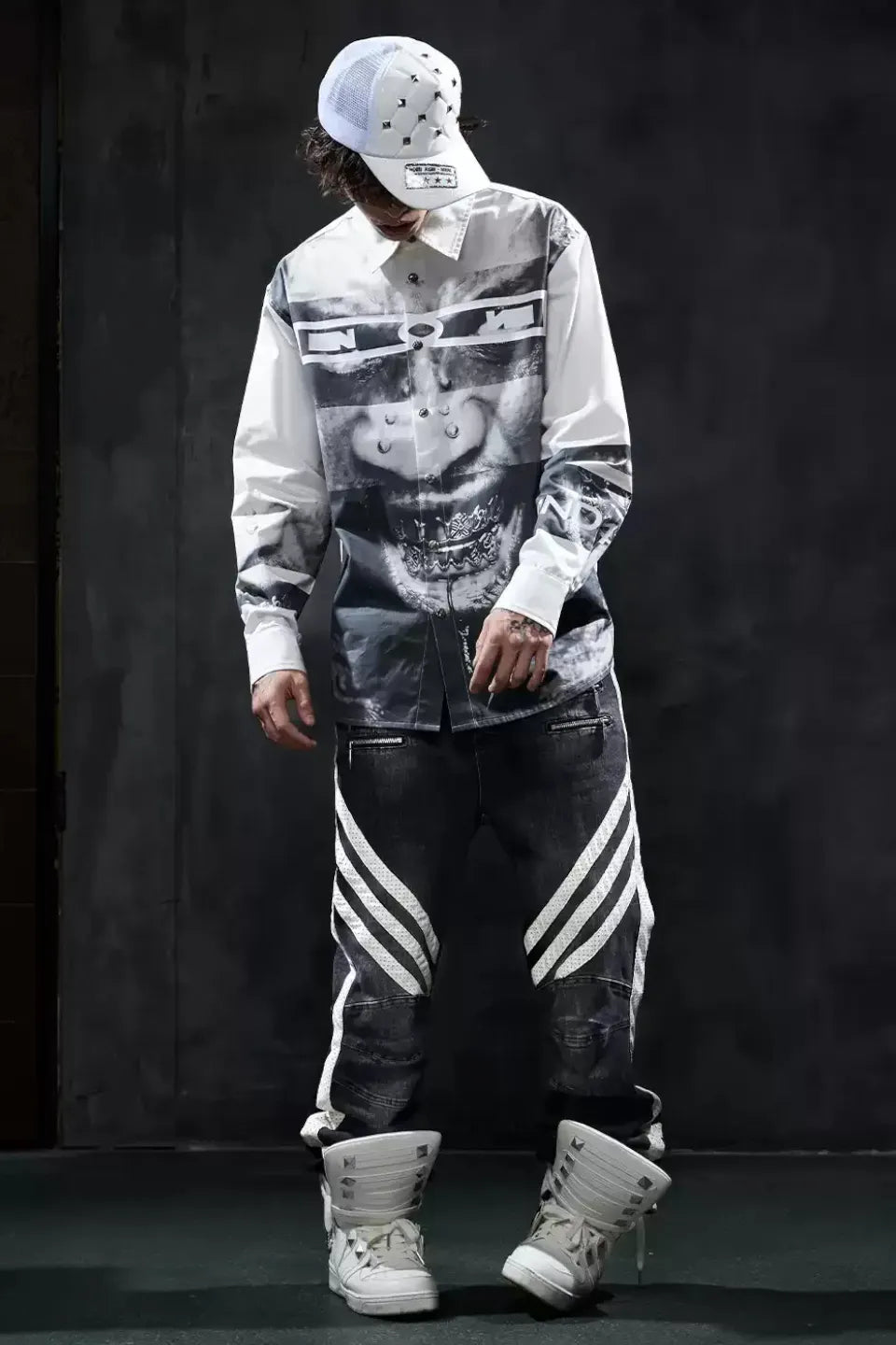 Portrait Graphic Oversized LS Shirt