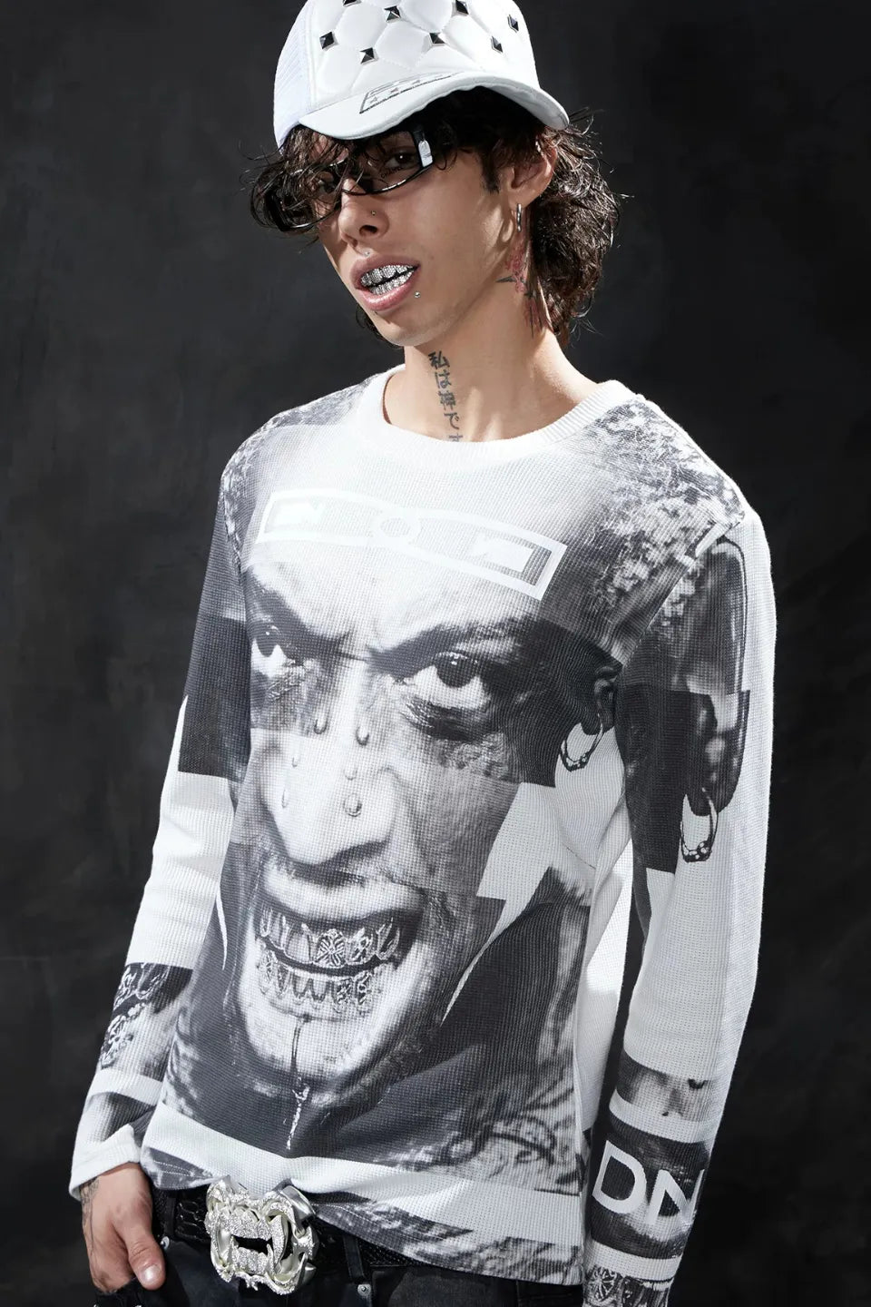 Portrait Graphic Thermal Waffle LS Tee