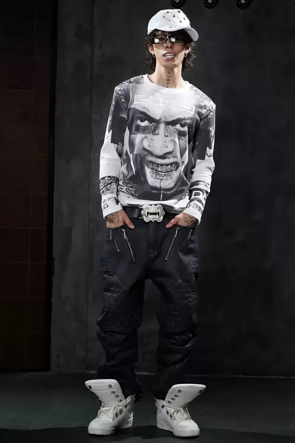 Portrait Graphic Thermal Waffle LS Tee