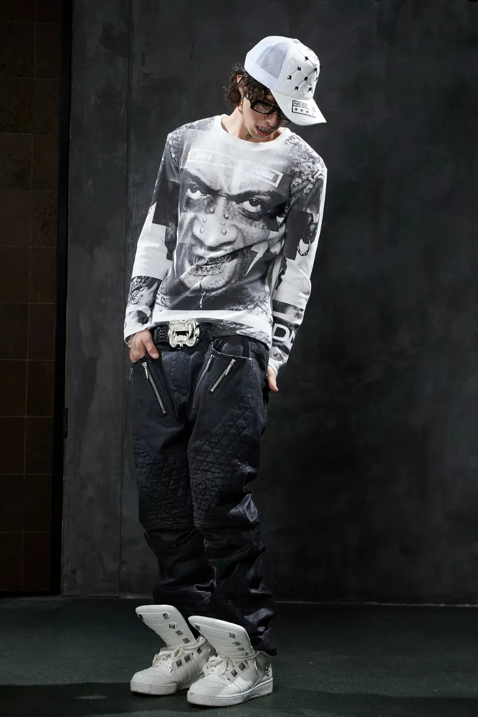 Portrait Graphic Thermal Waffle LS Tee