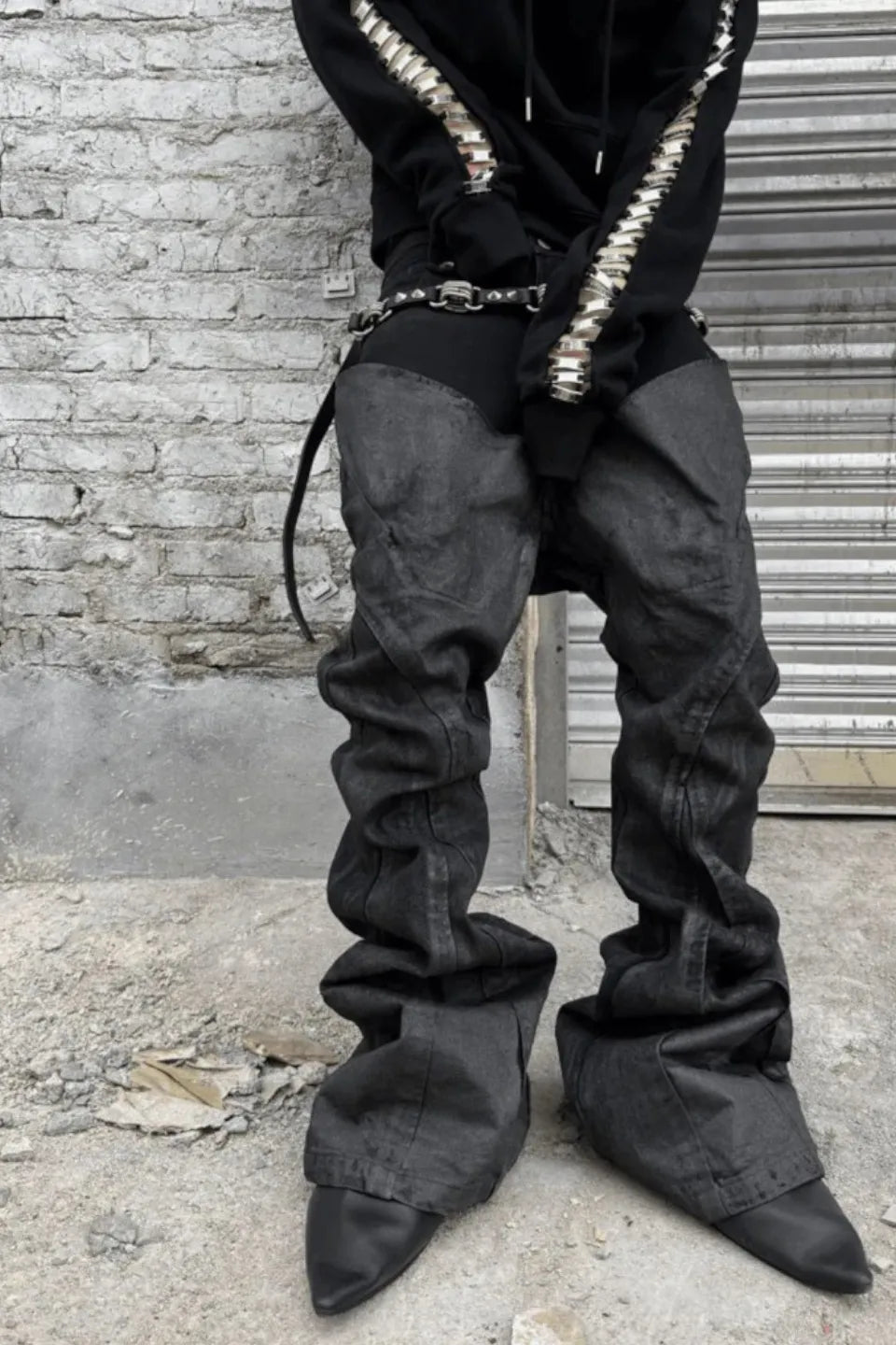 Punk Paint Splatter Flare Jeans