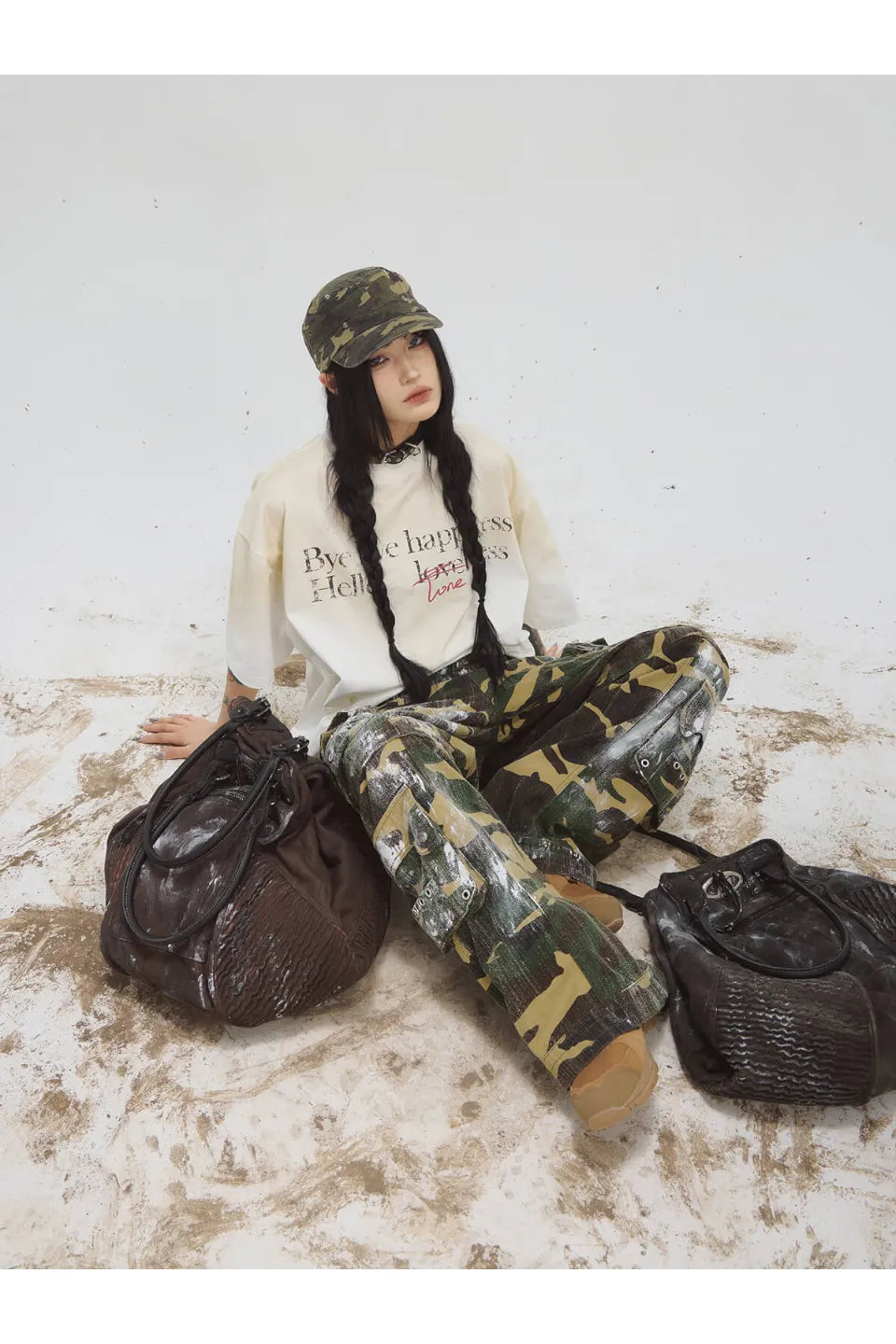 Punk Vintage Dirty Dyed Tote Bag