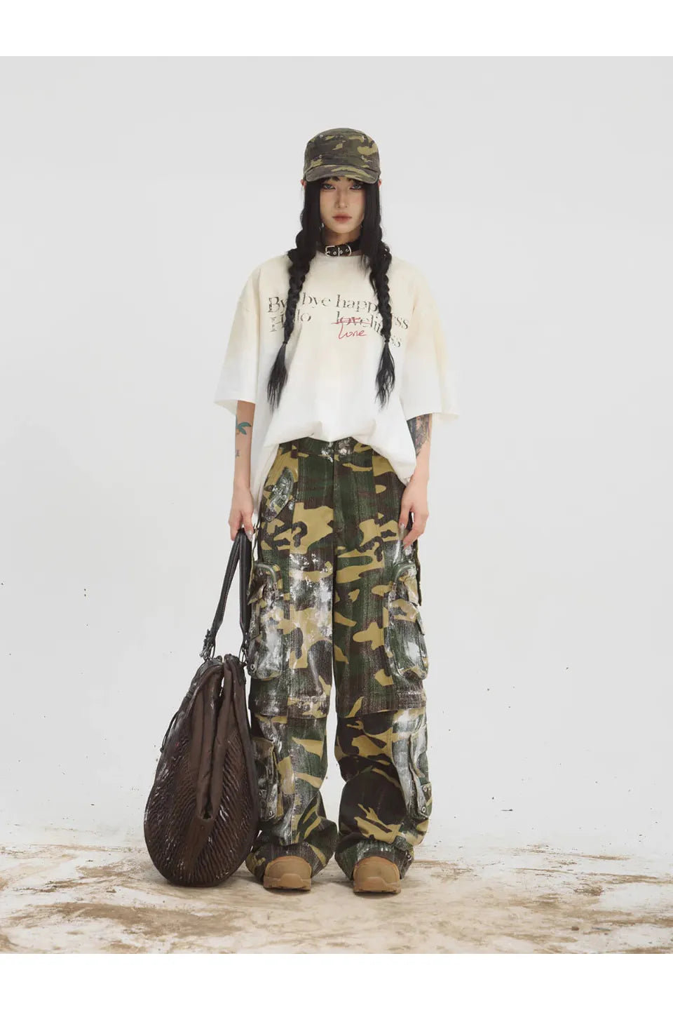 Punk Vintage Dirty Dyed Tote Bag