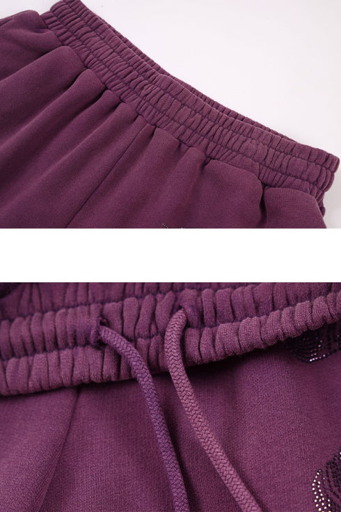 Purple Washed Cotton Shorts