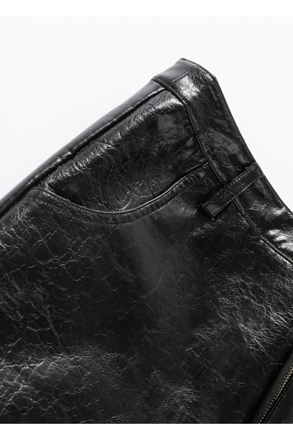 Radiant Pleat Leather Pants