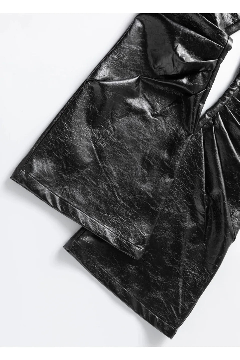 Radiant Pleat Leather Pants