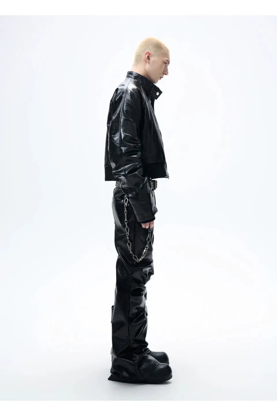 Radiant Pleat Leather Pants