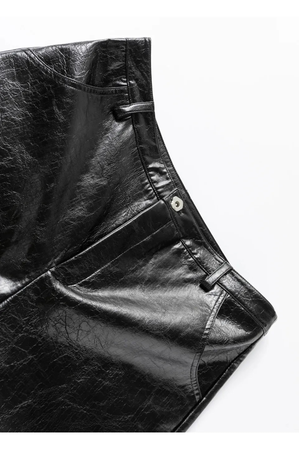 Radiant Pleat Leather Pants