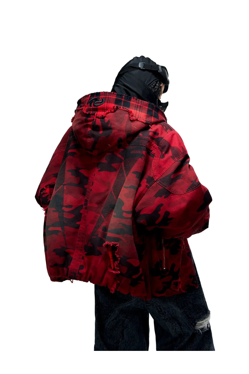 Red Camo Hoodie Cotton Jacket