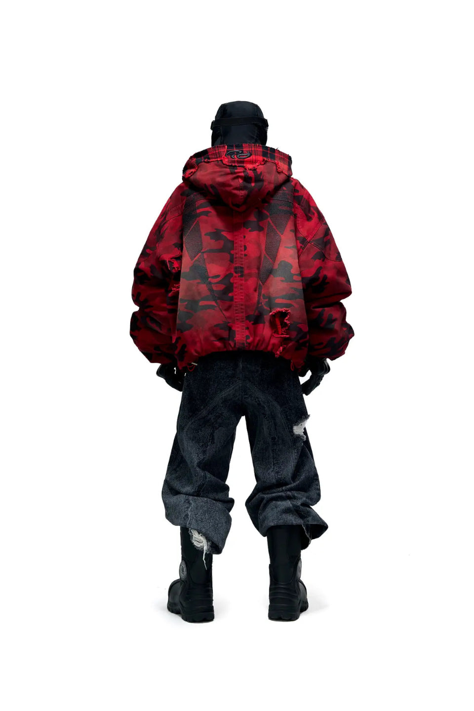 Red Camo Hoodie Cotton Jacket