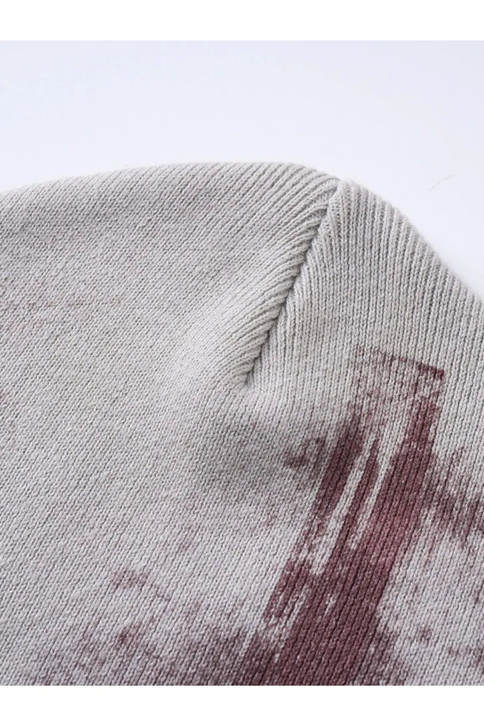 Red Cross Print Beanie Knit Hat