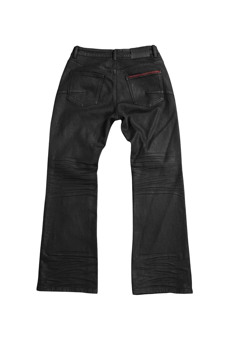 Red Line Handmade Waxed Coating Red Stitched Jeans