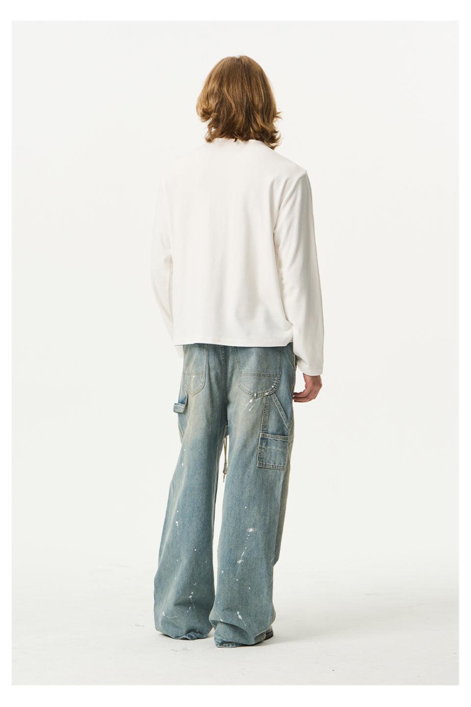 Retro Washed Ink Loose Pants