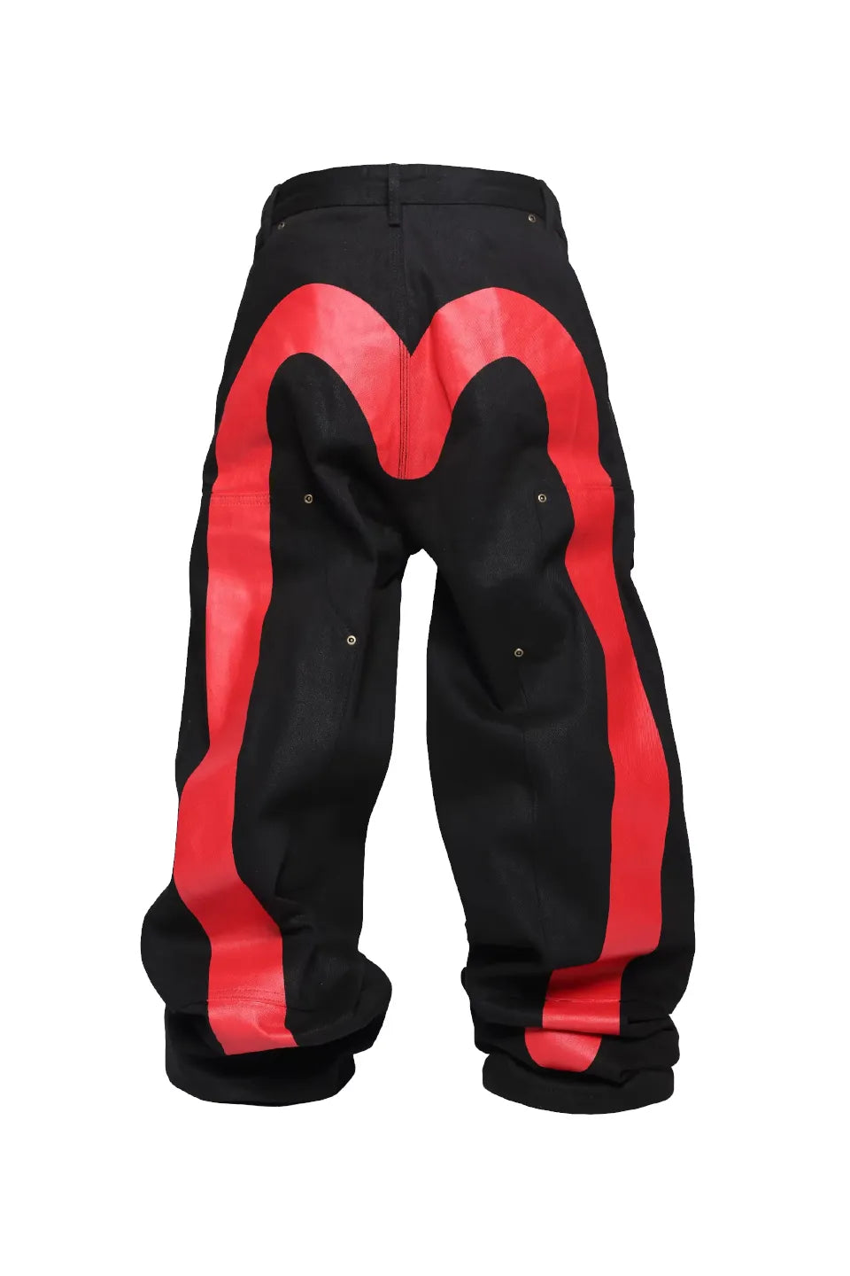 GROUPMAREK Reverse Panel Wide Leg Jeans - デニムの裏地パネル切り替えと極太ワイドシルエットが特徴の再構築デニム背面