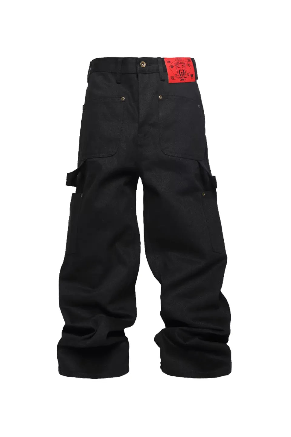 GROUPMAREK Reverse Panel Wide Leg Jeans - デニムの裏地パネル切り替えと極太ワイドシルエットが特徴の再構築デニム正面