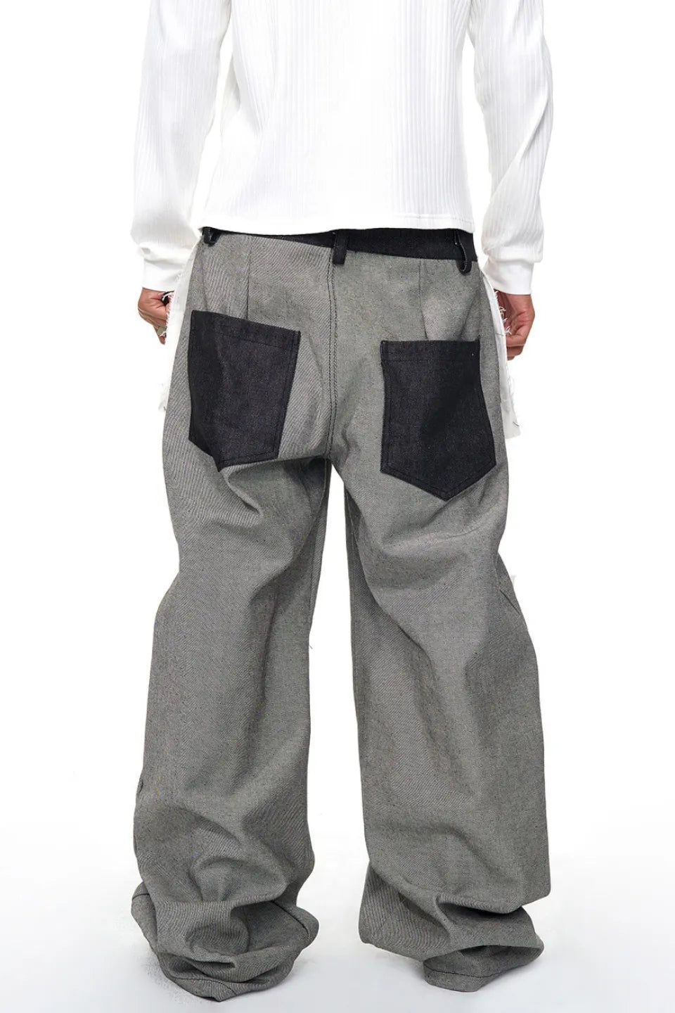 Reversed Patchwork Denim Pants