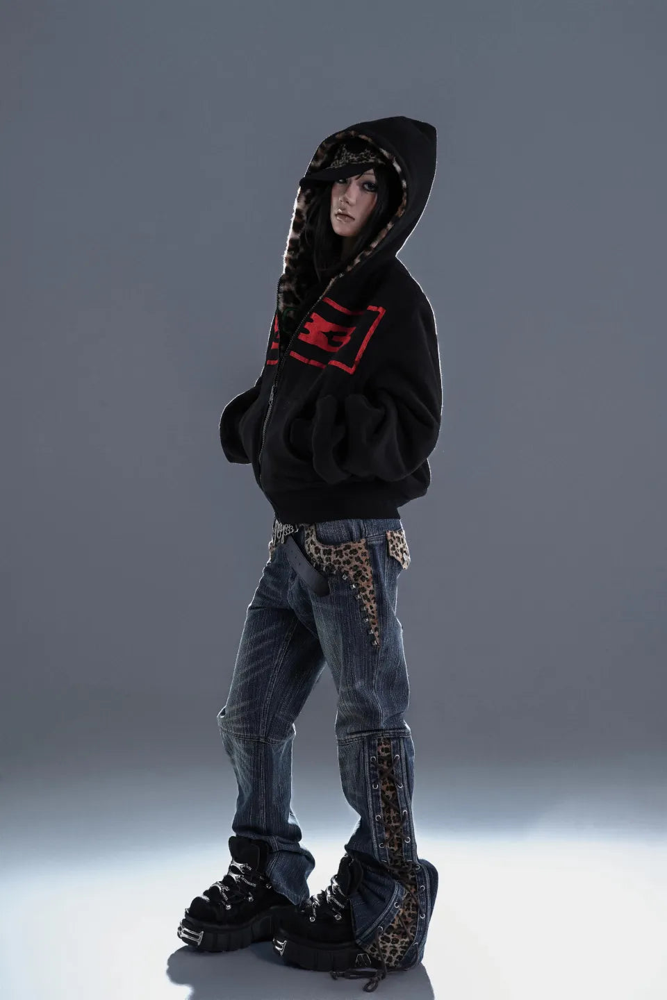 Reversible Leopard Hoodie Jacket