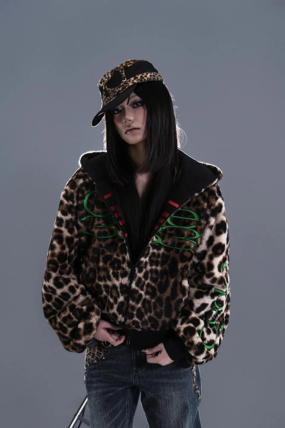 Reversible Leopard Hoodie Jacket