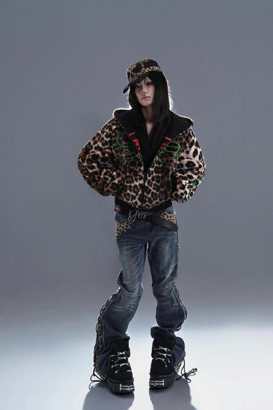 Reversible Leopard Hoodie Jacket