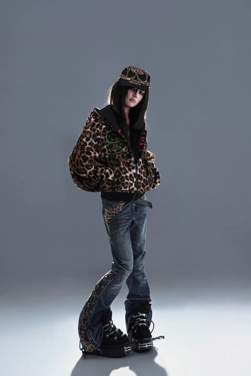 Reversible Leopard Hoodie Jacket