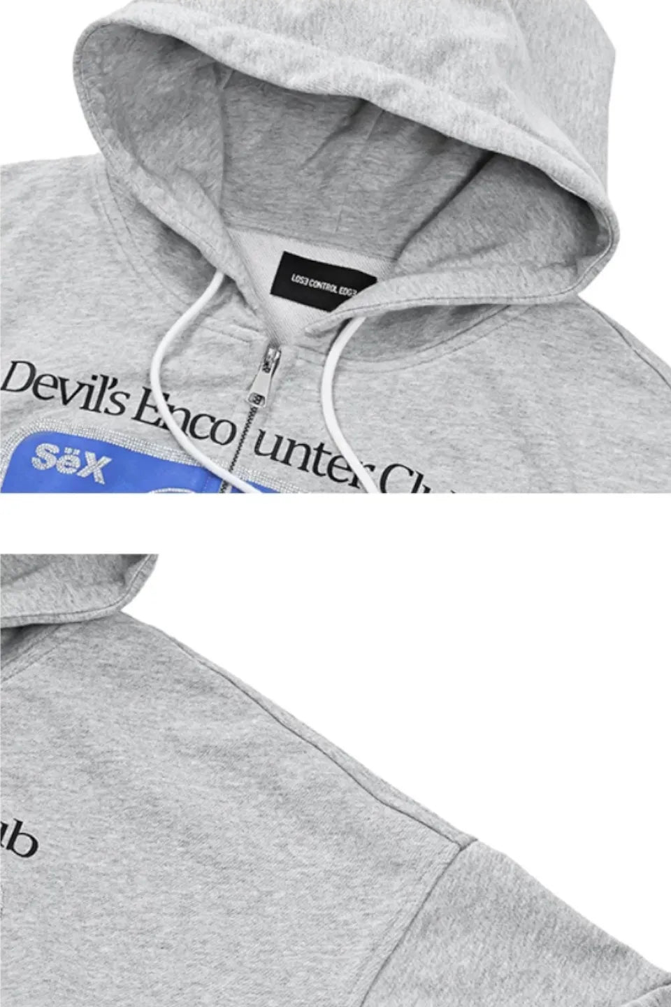 Rhinestone Bootleg NBA Graphic Zip Hoodie