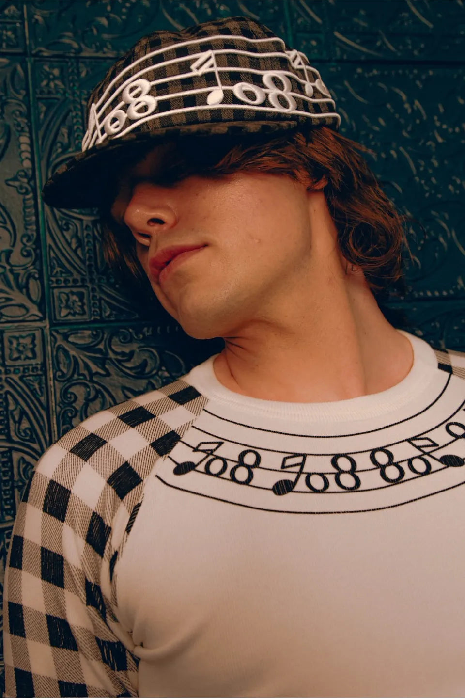 Embroidery Plaid Cap