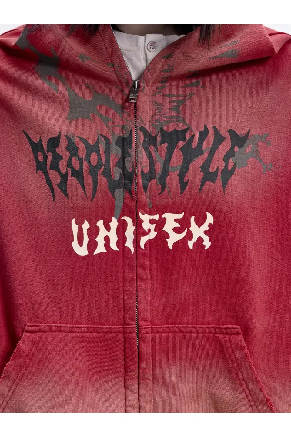 Ripped Full Zip Face Mask Hoodie