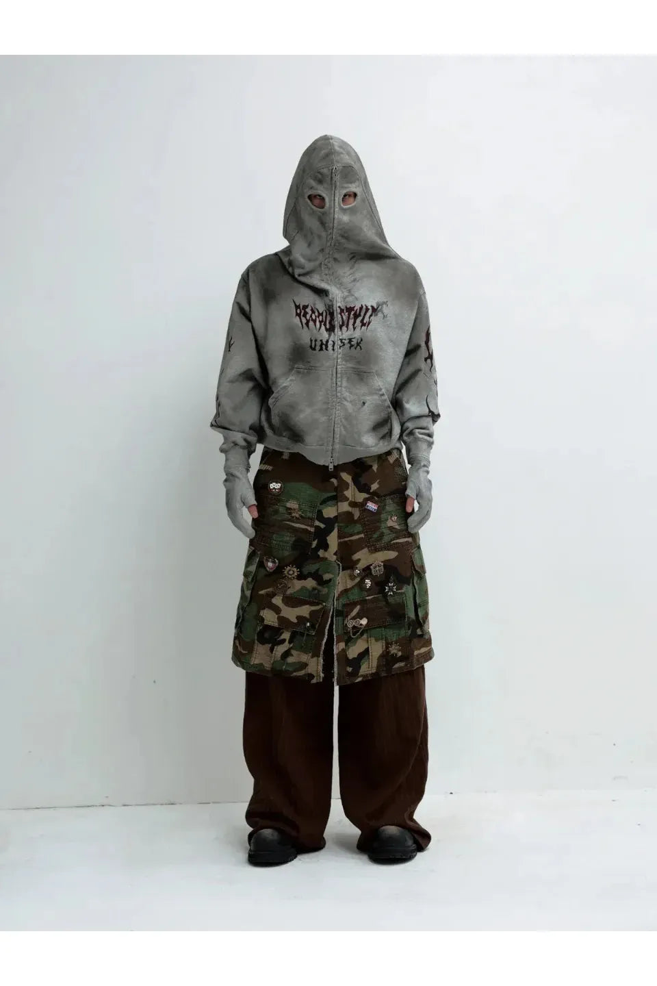 PEOPLESENSE ピープルセンス｜Ripped Full Zip Face Mask Hoodie