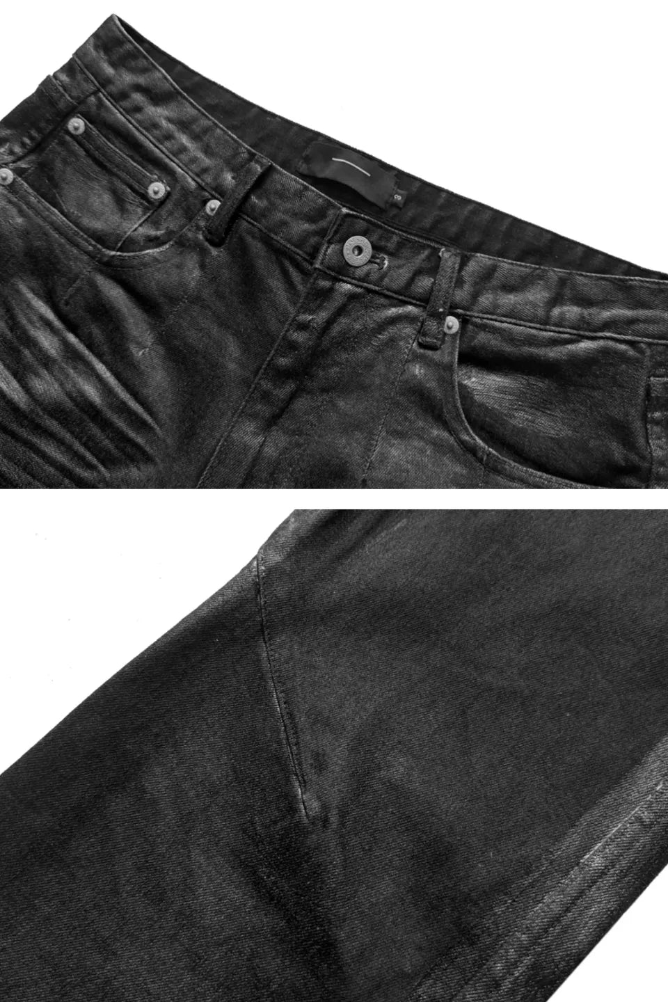 Rubber Coated 3D Whisker Jeans