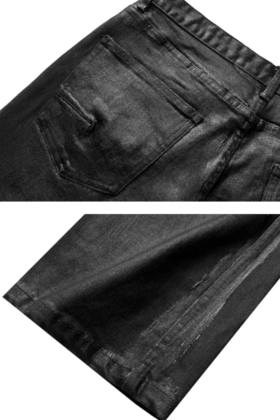 Rubber Coated 3D Whisker Jeans