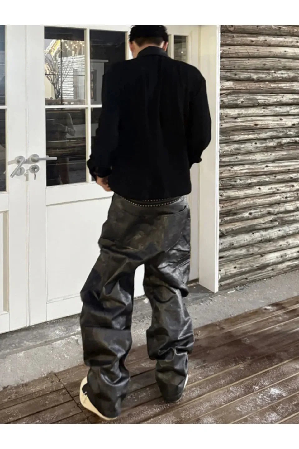 Sanskrit Print Cross Studded Polo Shirt