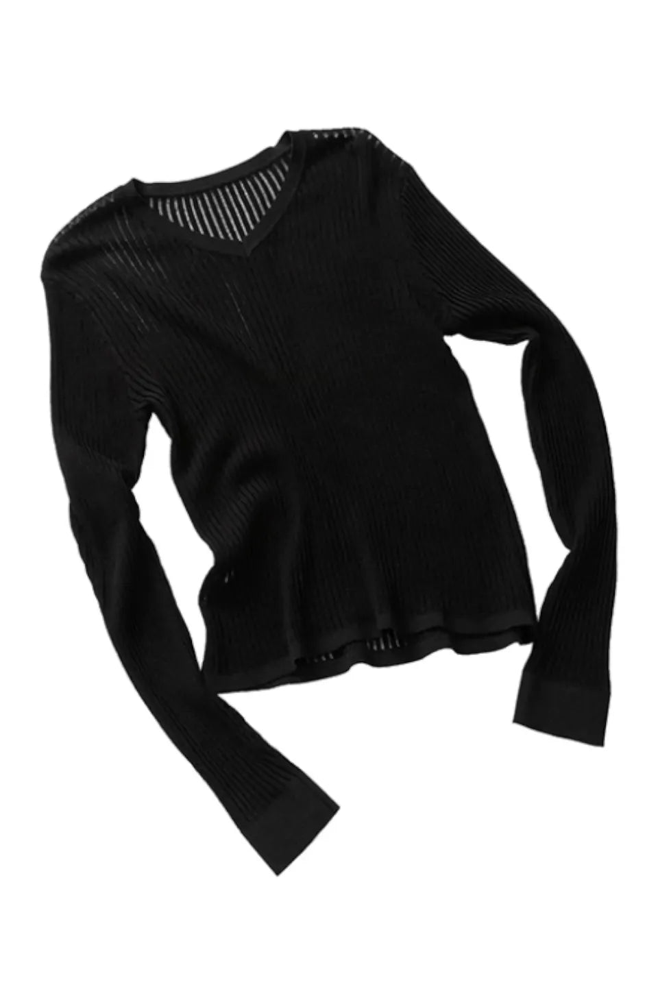 Sheer V Neck Knit