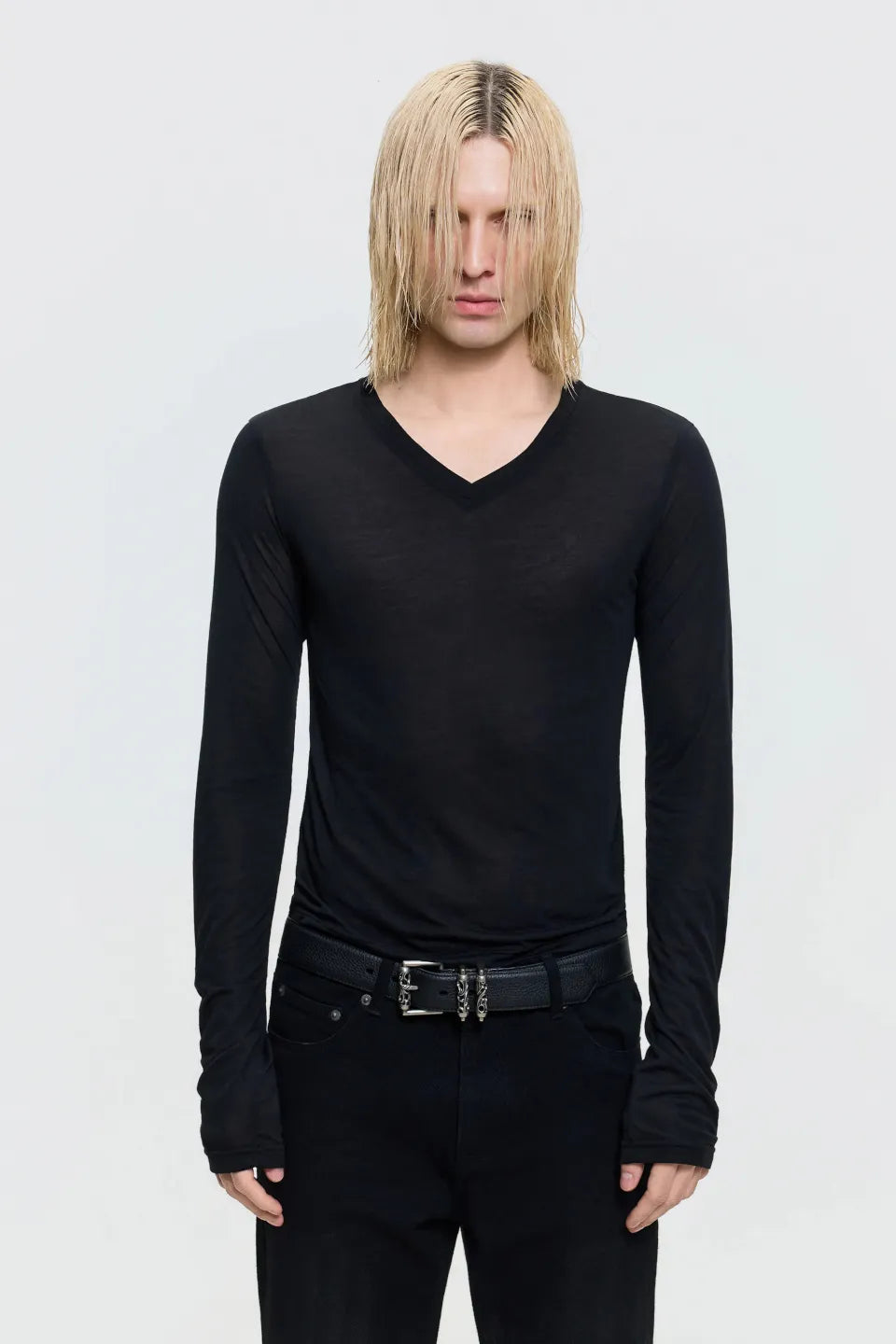 Sheer V Neck Knit