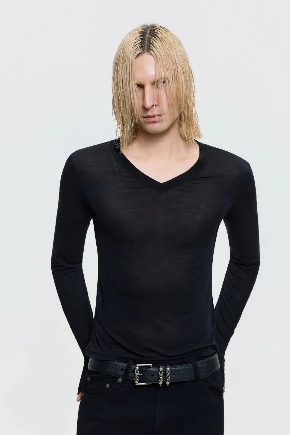 Sheer V Neck Knit