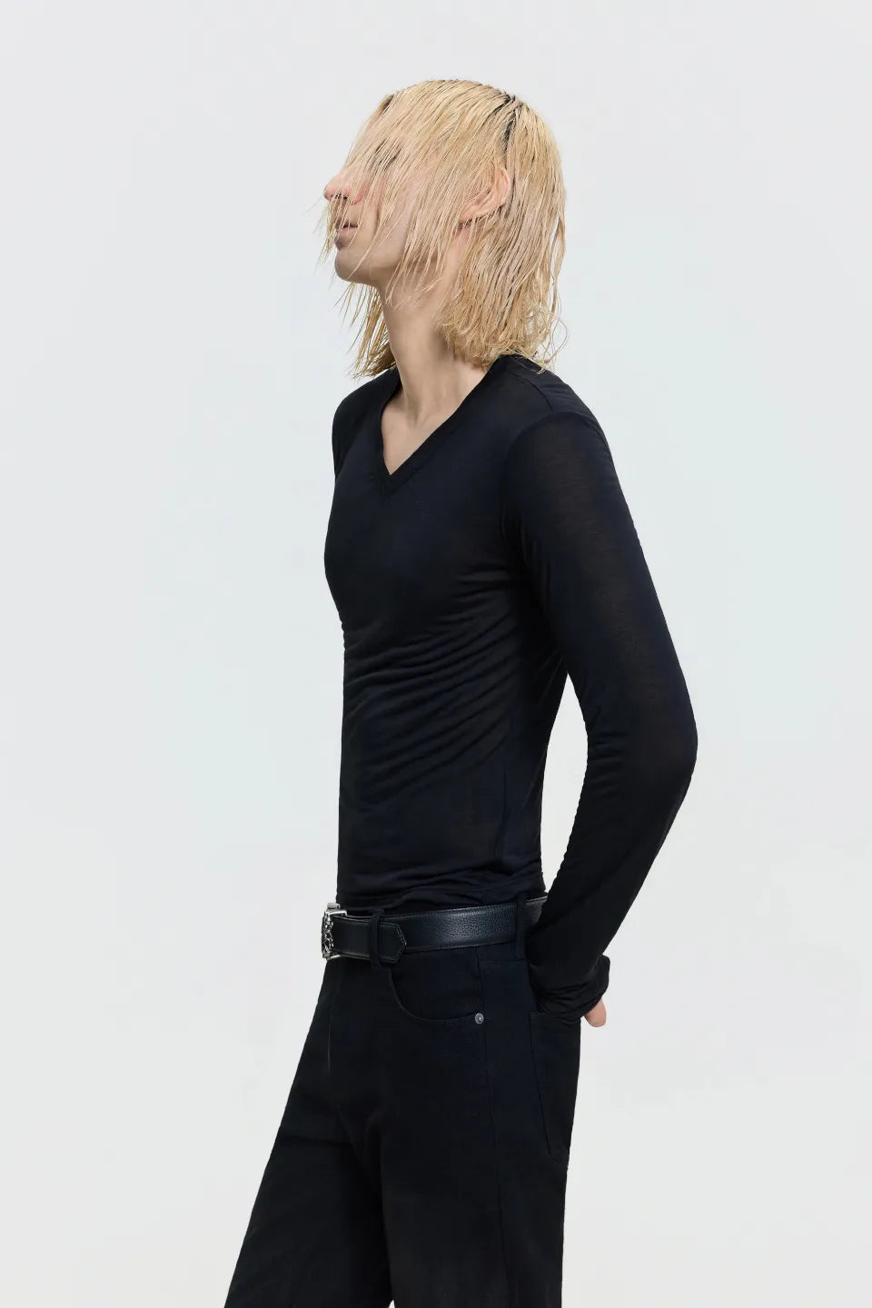 Sheer V Neck Knit