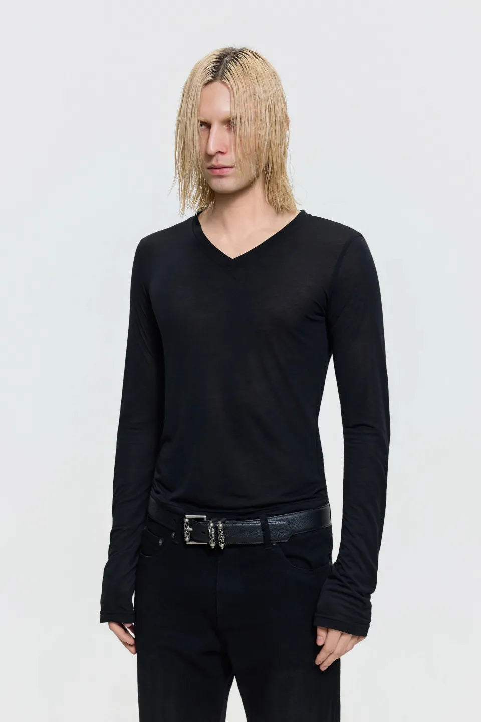 Sheer V Neck Knit