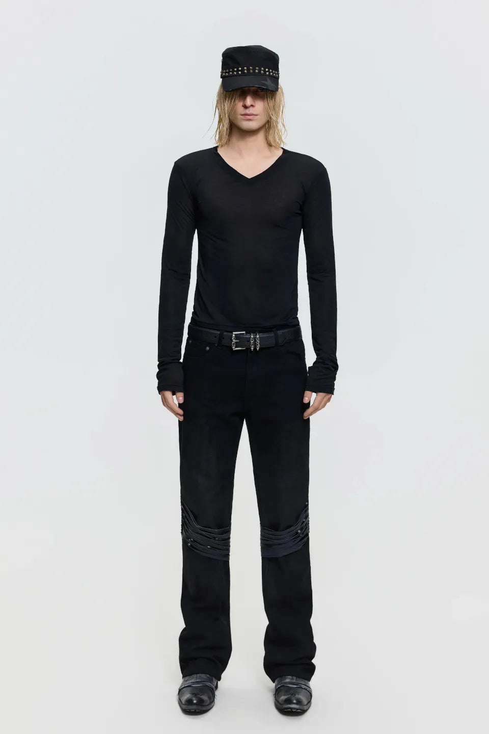Sheer V Neck Knit