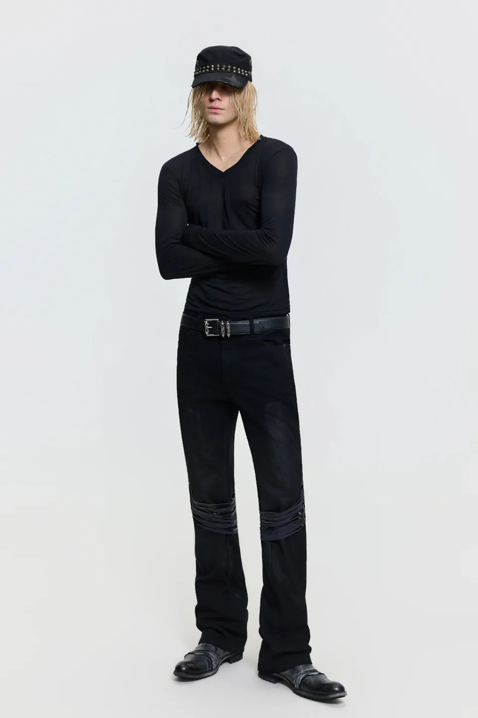 Sheer V Neck Knit