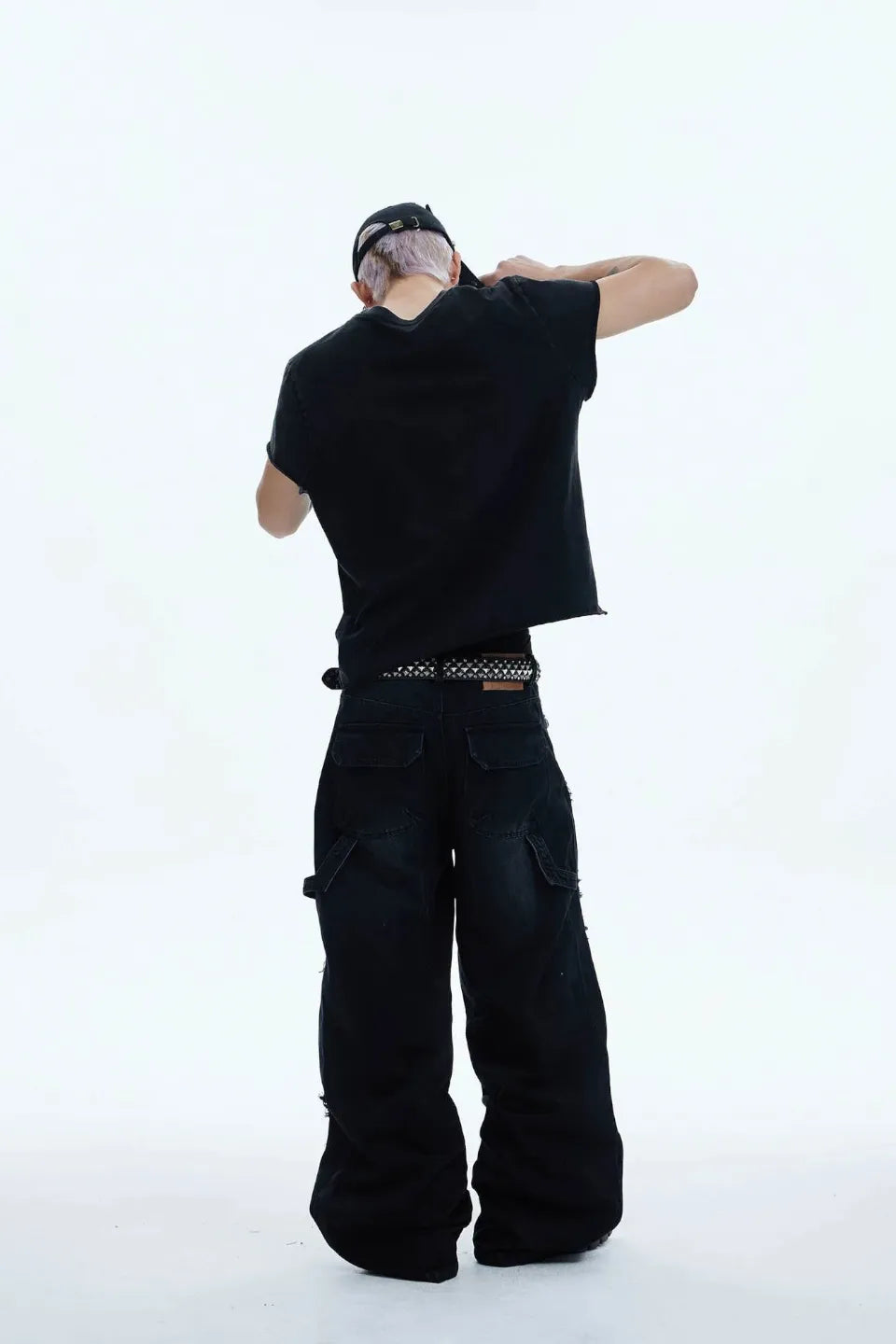 【関税込み】Givenchy ブラック リインフォース パネル ジーンズ Low crotch wide jeans in denim in - black | Givenchy CN
