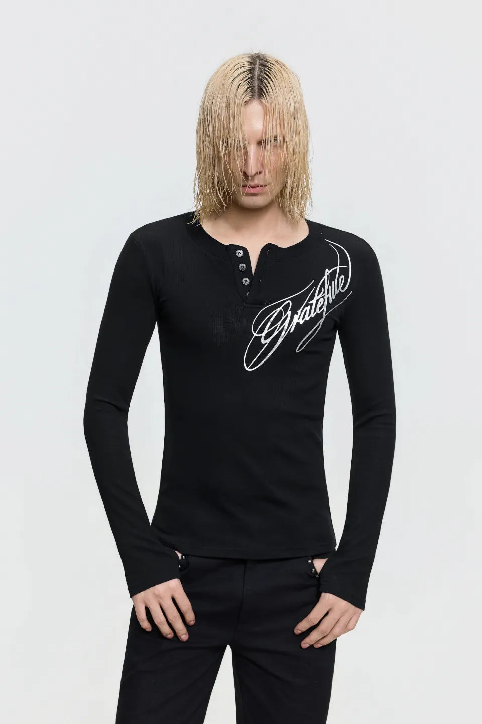 Silver Henley Tee