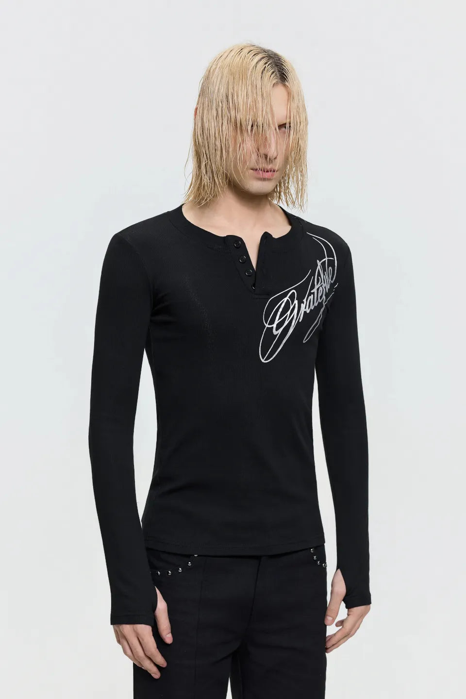 Silver Henley Tee