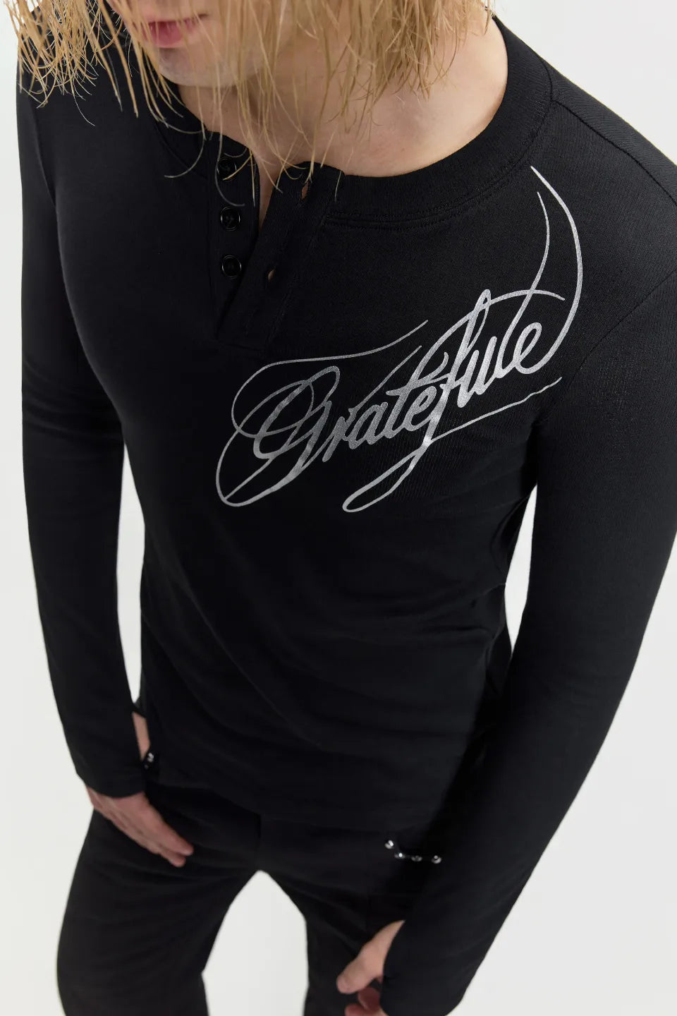 Silver Henley Tee
