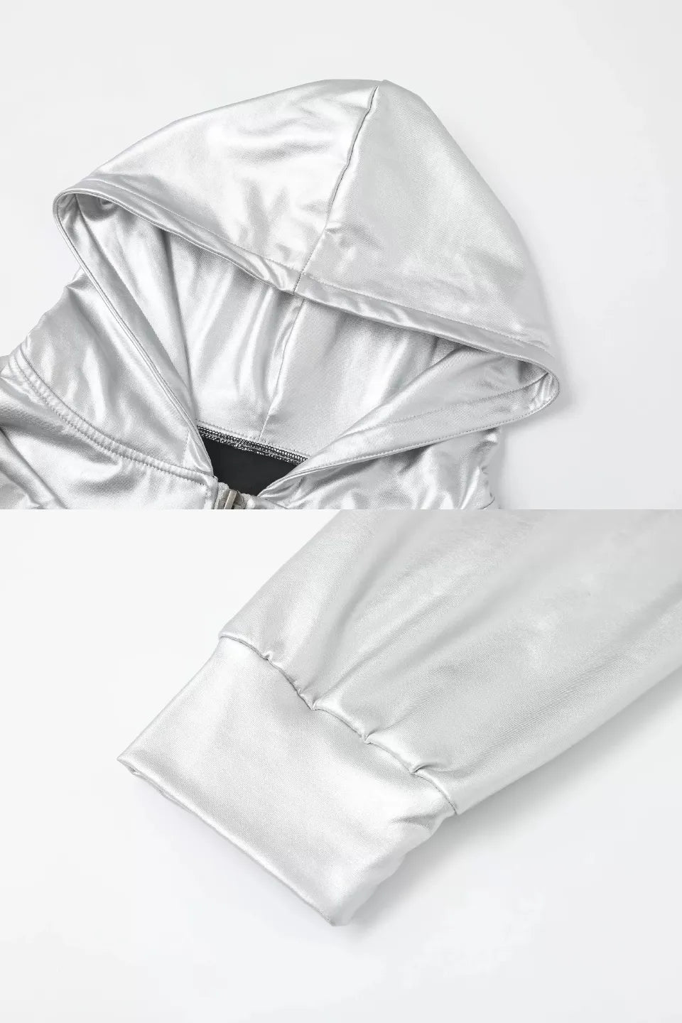 Silver Zip Up Hoodie